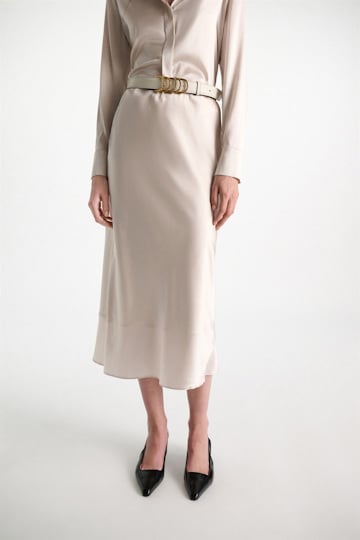 Dorothee Schumacher Soft calf leather belt with D-ring hardware off white