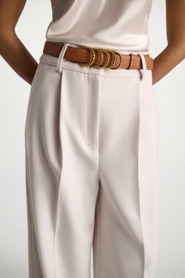 Dorothee Schumacher Soft calf leather belt with D-ring hardware tan