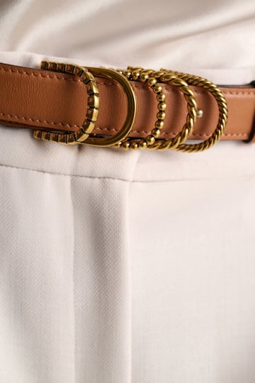 Dorothee Schumacher Soft calf leather belt with D-ring hardware tan