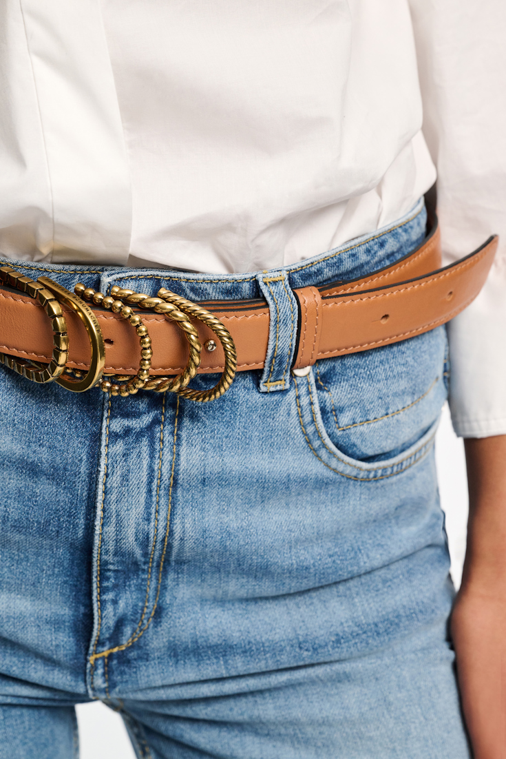 Dorothee Schumacher Gürtel aus weichem Kalbsleder mit D-Rings tan