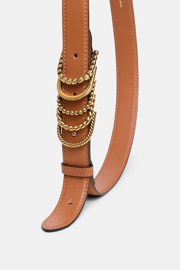 Dorothee Schumacher Soft calf leather belt with D-ring hardware tan