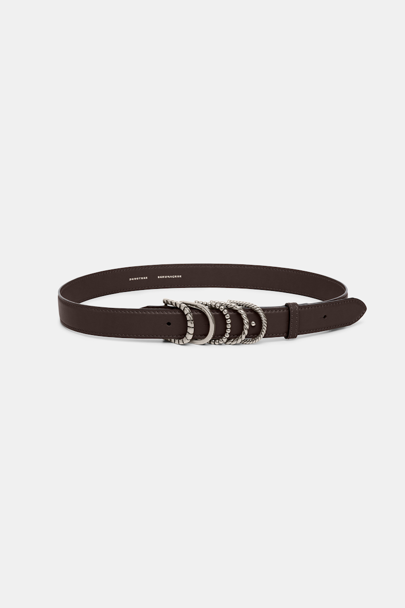 Dorothee Schumacher Soft Calf Leather Belt With D-ring Hardware In Black