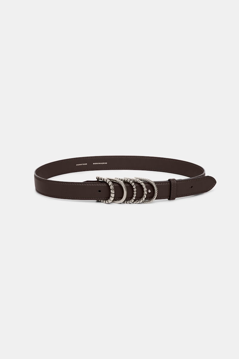 Dorothee Schumacher Soft Calf Leather Belt With D-ring Hardware In Black