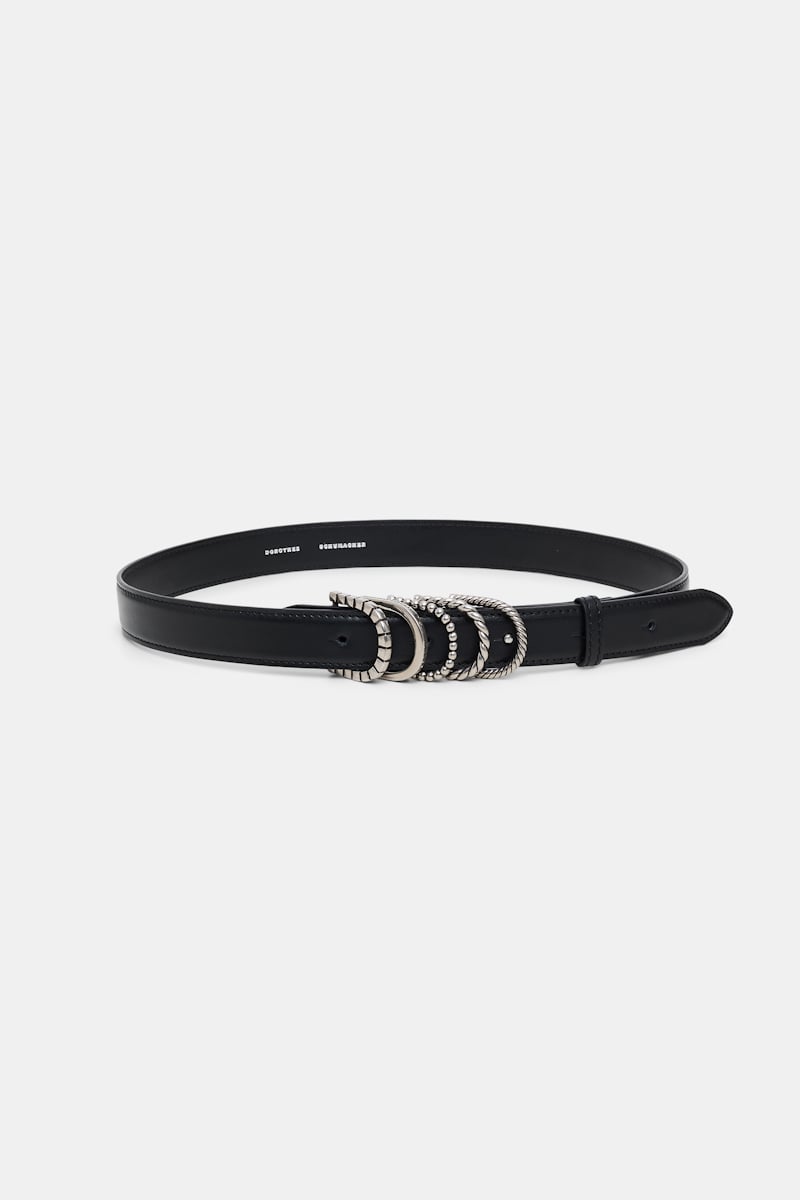 Dorothee Schumacher Soft Calf Leather Belt With D-ring Hardware In Black