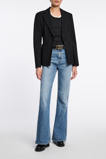 Dorothee Schumacher Soft calf leather belt with D-ring hardware black