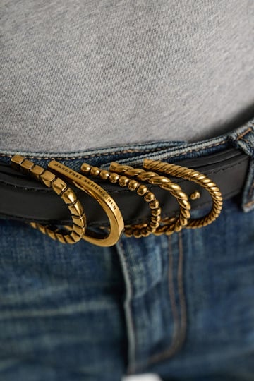 Dorothee Schumacher Soft calf leather belt with D-ring hardware black