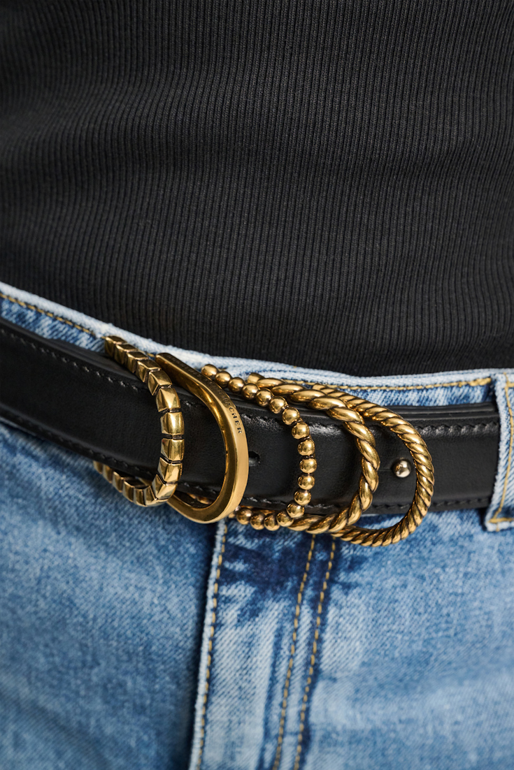 Dorothee Schumacher Gürtel aus weichem Kalbsleder mit D-Rings black