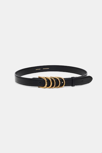 Dorothee Schumacher Soft calf leather belt with D-ring hardware black