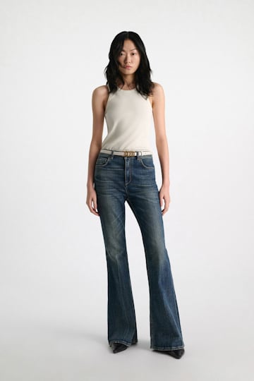 Dorothee Schumacher Soft calf leather narrow belt with D-ring hardware off white