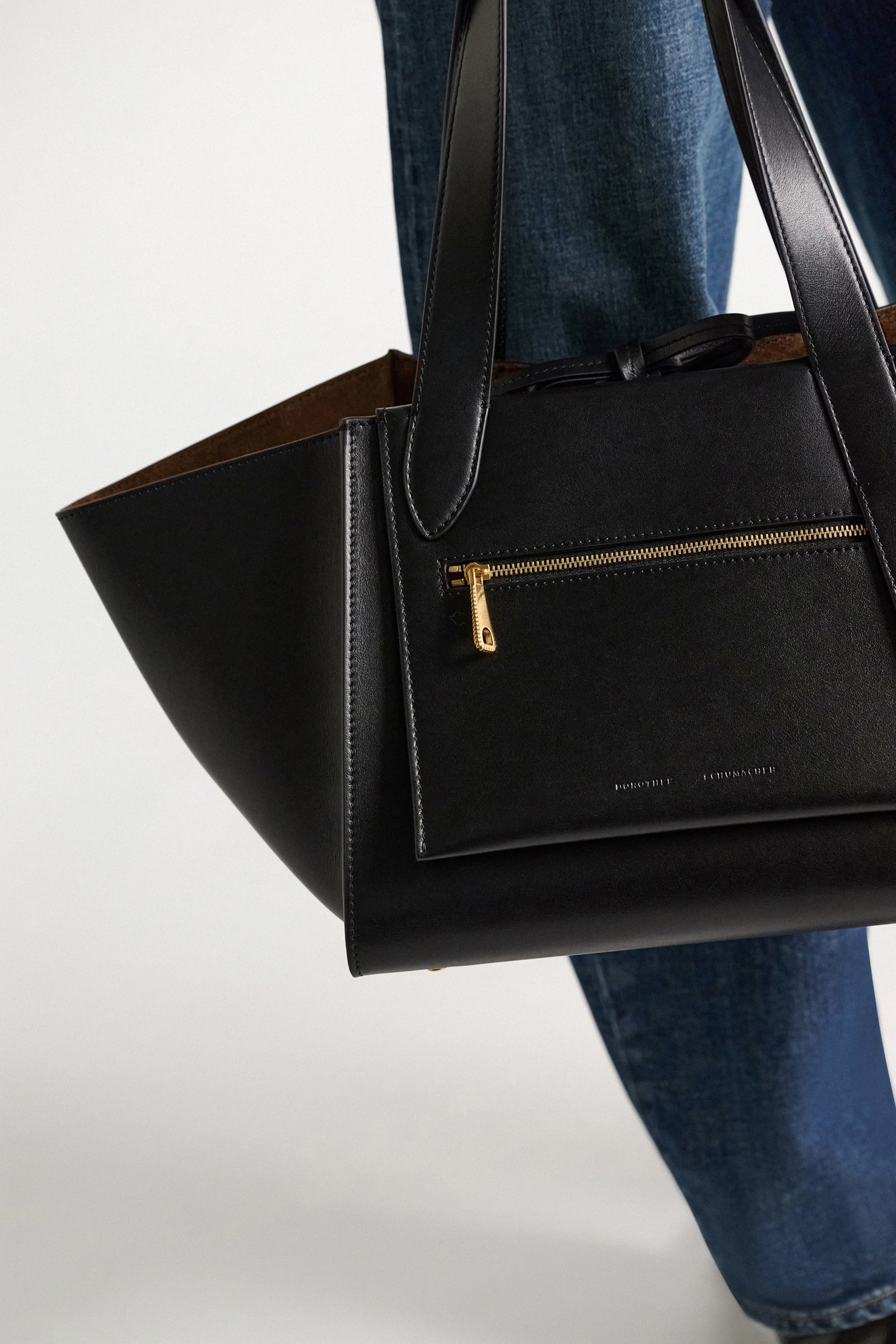 Dorothee Schumacher Horizontal tote bag in soft calf leather black