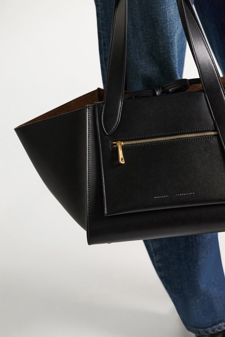 Dorothee Schumacher Horizontal tote bag in soft calf leather black