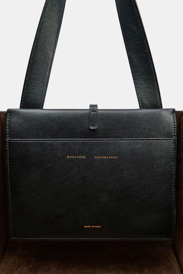 Dorothee Schumacher Horizontale Tote Bag aus geschmeidigem Kalbsleder black