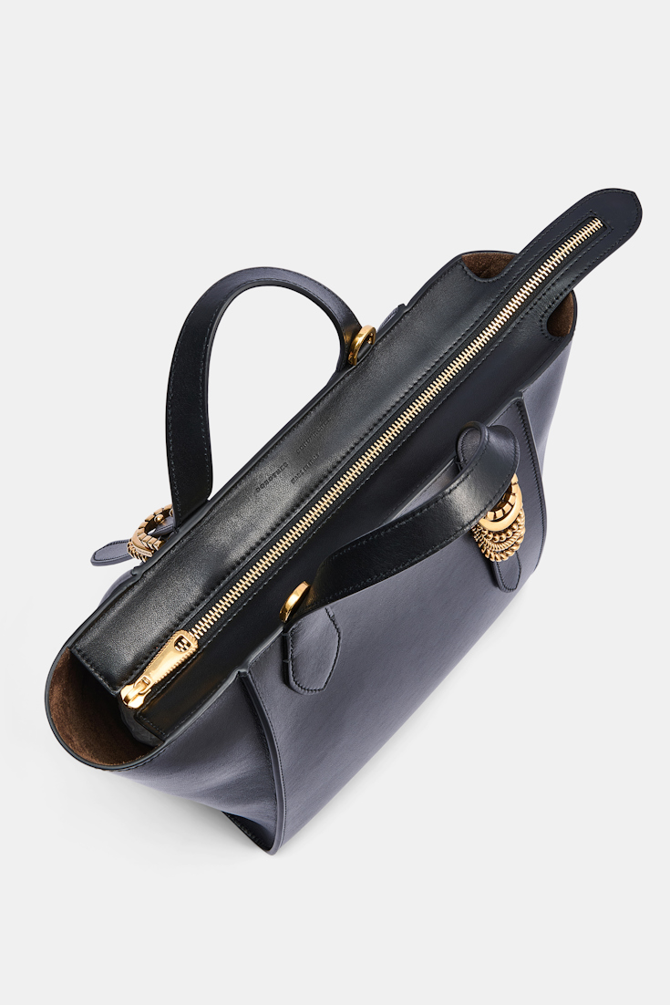 Dorothee Schumacher Crossbody Tote Bag in soft calf leather with D-ring hardware black