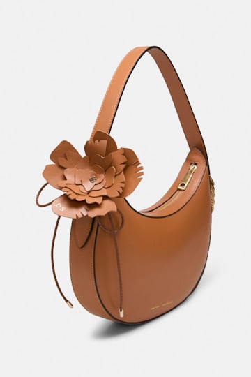 Dorothee Schumacher Handmade leather flower accessory tan