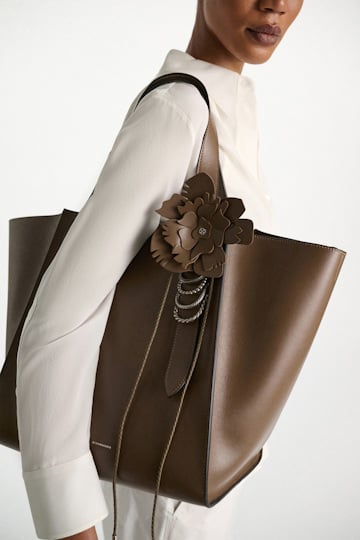 Dorothee Schumacher Handmade leather flower accessory taupe
