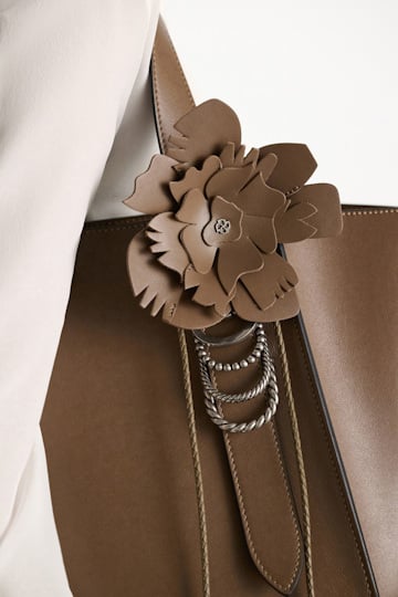 Dorothee Schumacher Handmade leather flower accessory taupe