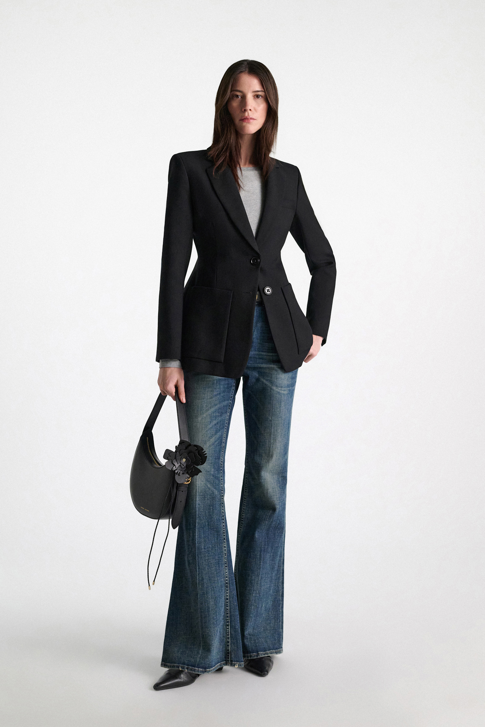 Dorothee Schumacher Handgefertigtes Flower-Accessoire aus Leder black