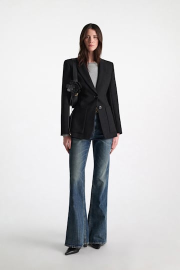 Dorothee Schumacher Handgefertigtes Flower-Accessoire aus Leder black