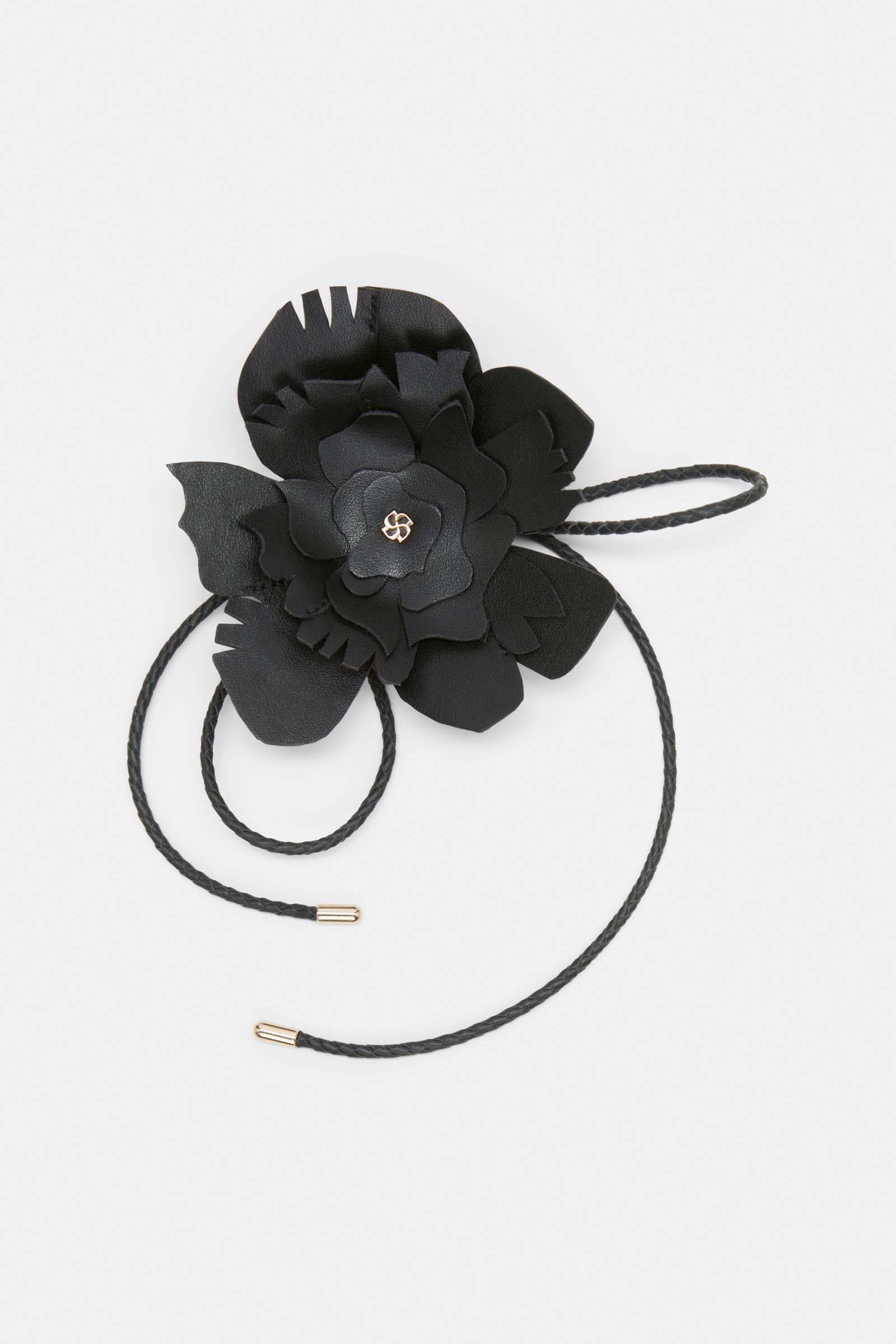 Dorothee Schumacher Handgefertigtes Flower-Accessoire aus Leder black