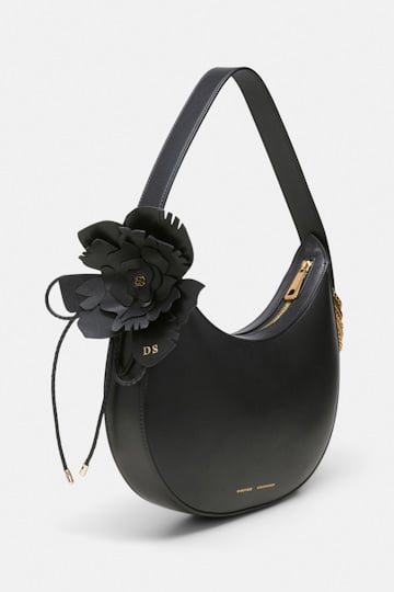 Dorothee Schumacher Handgefertigtes Flower-Accessoire aus Leder black