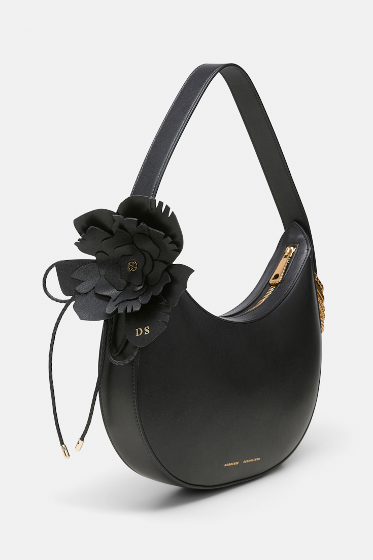 Dorothee Schumacher Handgefertigtes Flower-Accessoire aus Leder black
