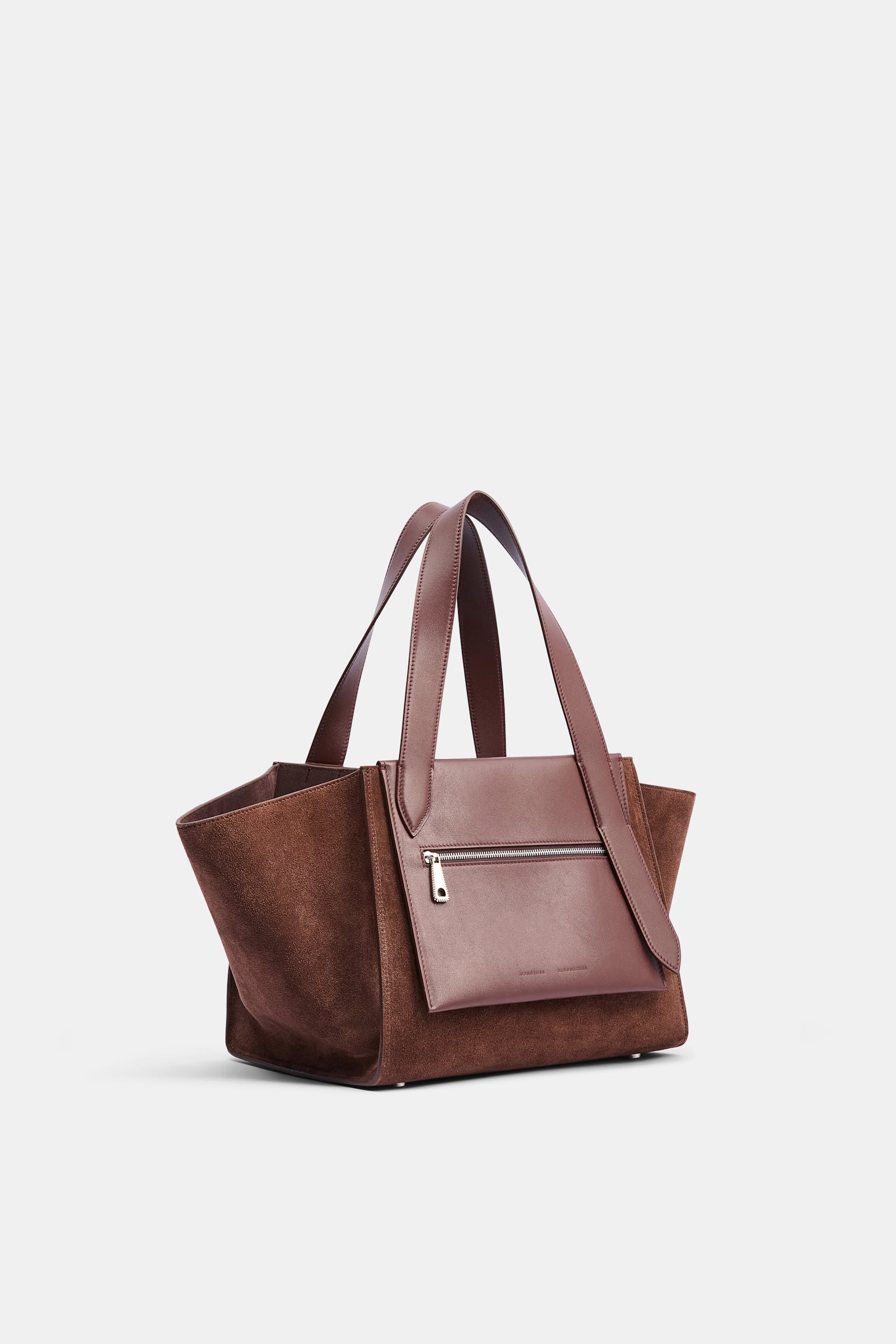 Dorothee Schumacher Horizontale Tote Bag aus Kalbswildleder sequoia