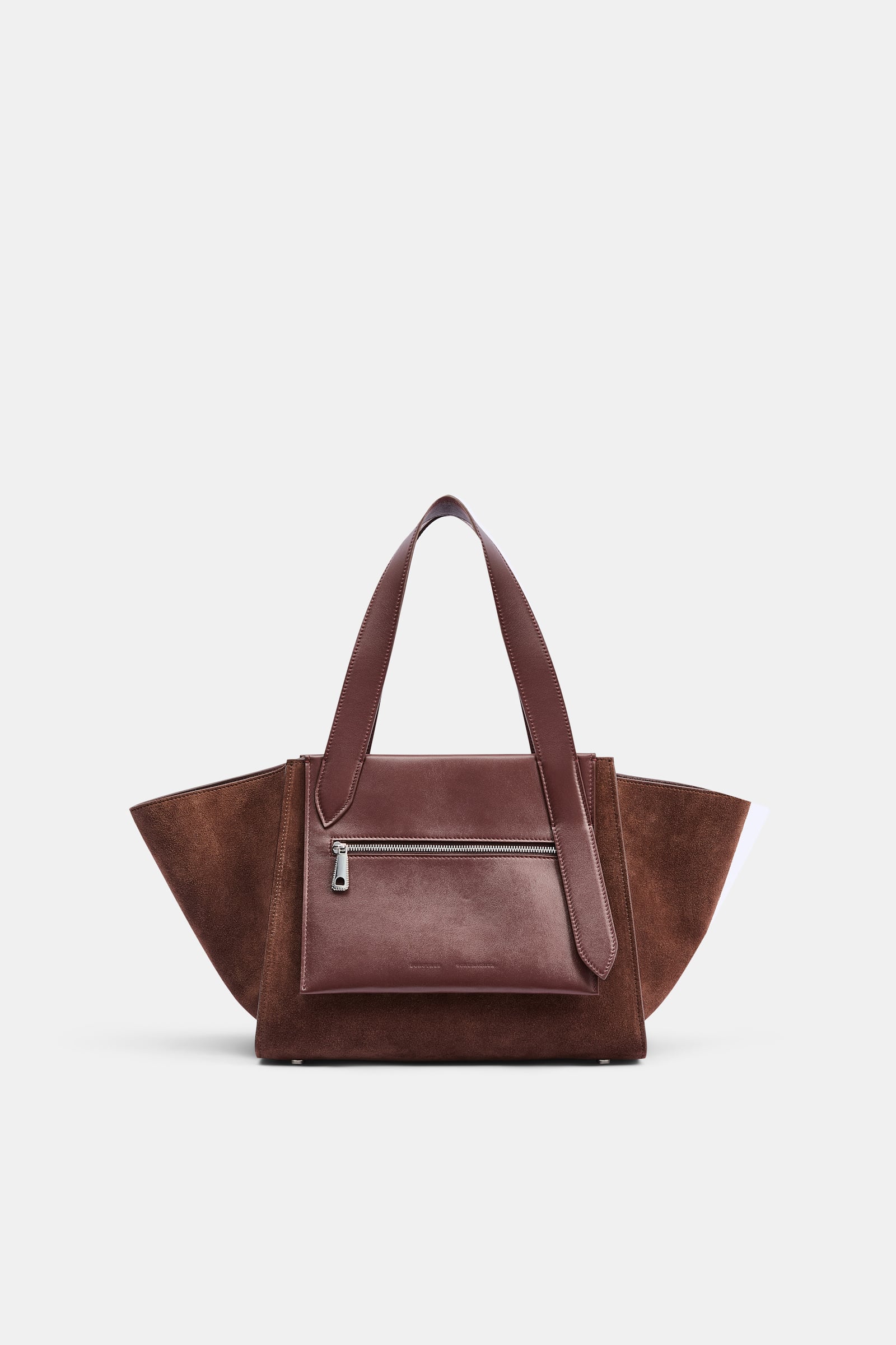 Dorothee Schumacher Horizontale Tote Bag aus Kalbswildleder sequoia
