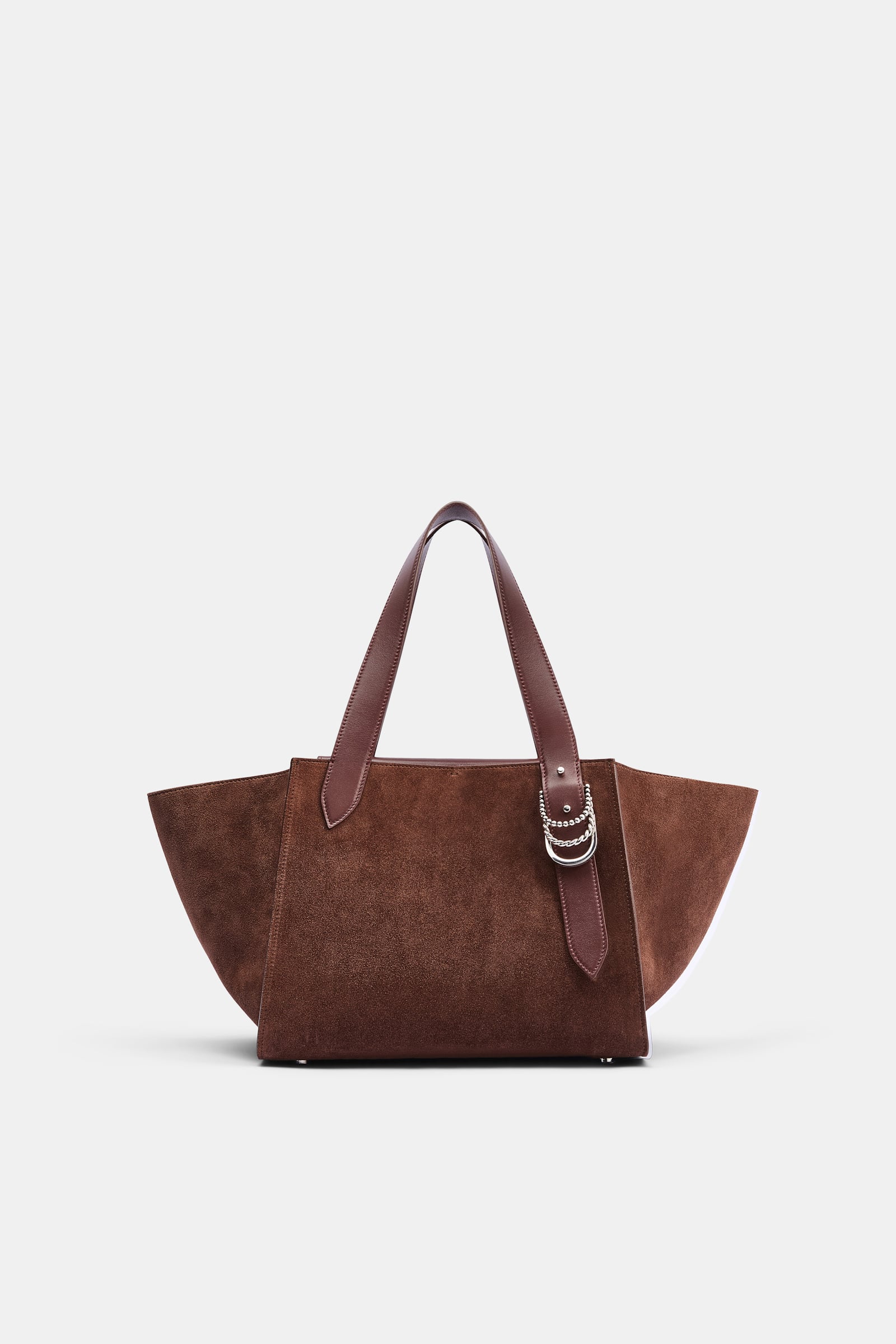 Dorothee Schumacher Horizontale Tote Bag aus Kalbswildleder sequoia
