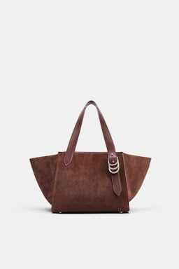 Dorothee Schumacher Horizontale Tote Bag aus Kalbswildleder sequoia