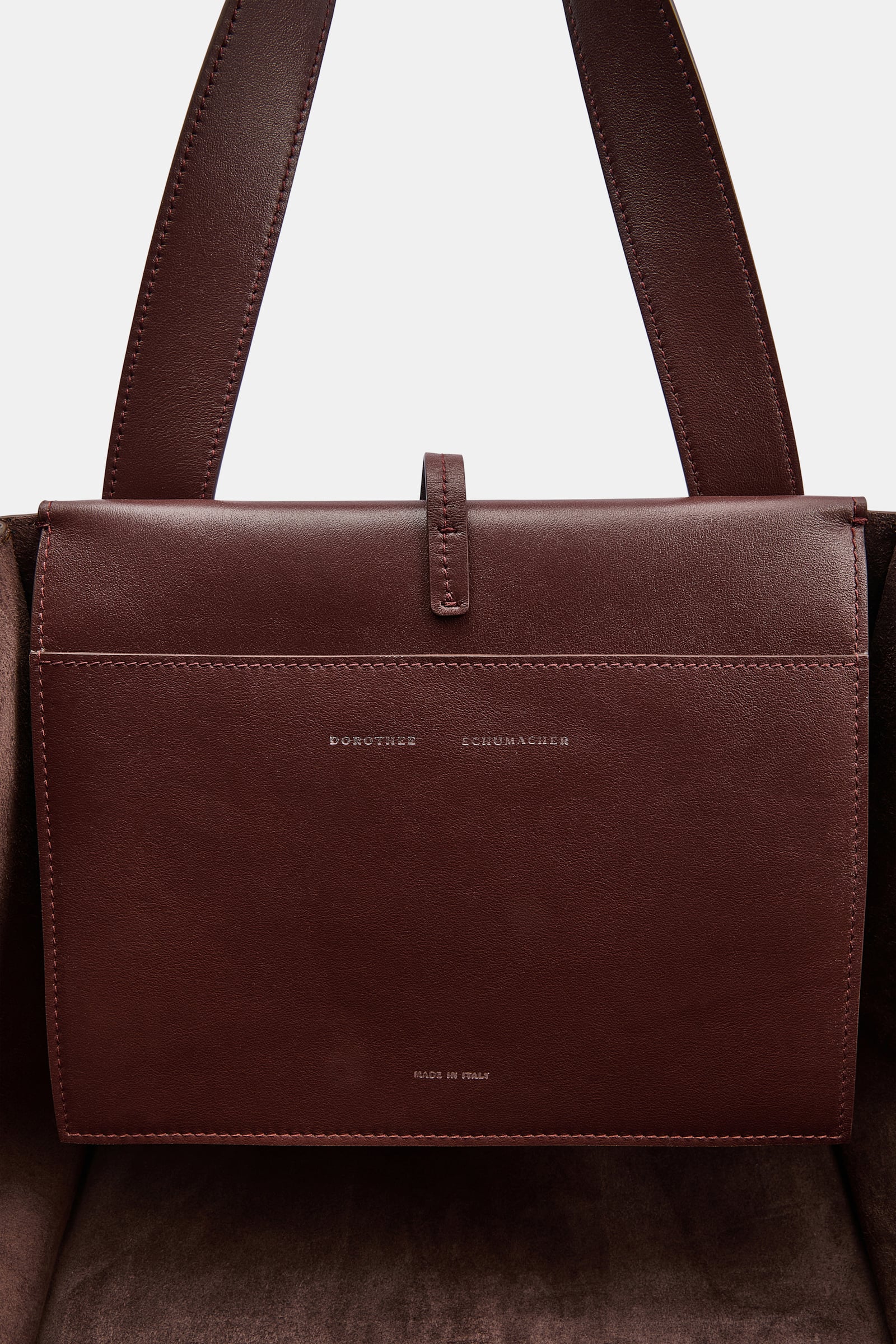 Dorothee Schumacher Horizontale Tote Bag aus Kalbswildleder sequoia