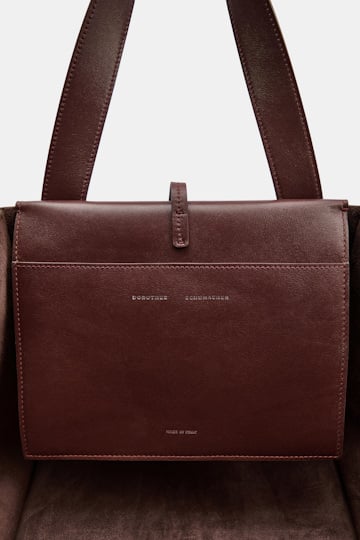 Dorothee Schumacher Horizontale Tote Bag aus Kalbswildleder sequoia