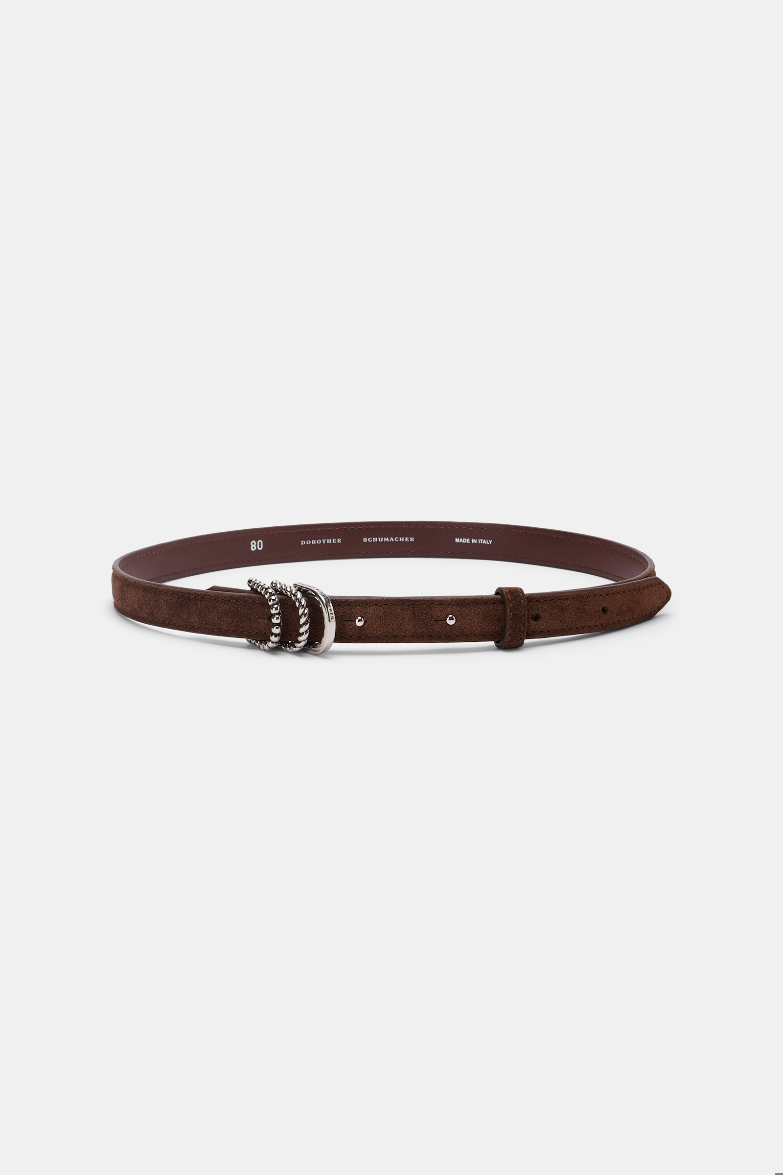 Dorothee Schumacher Gürtel aus Kalbsveloursleder mit D-Rings sequoia