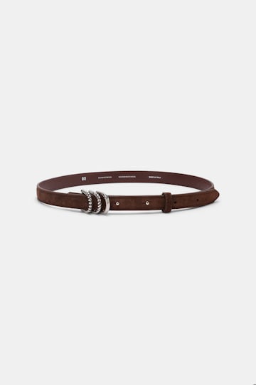 Dorothee Schumacher Gürtel aus Kalbsveloursleder mit D-Rings sequoia
