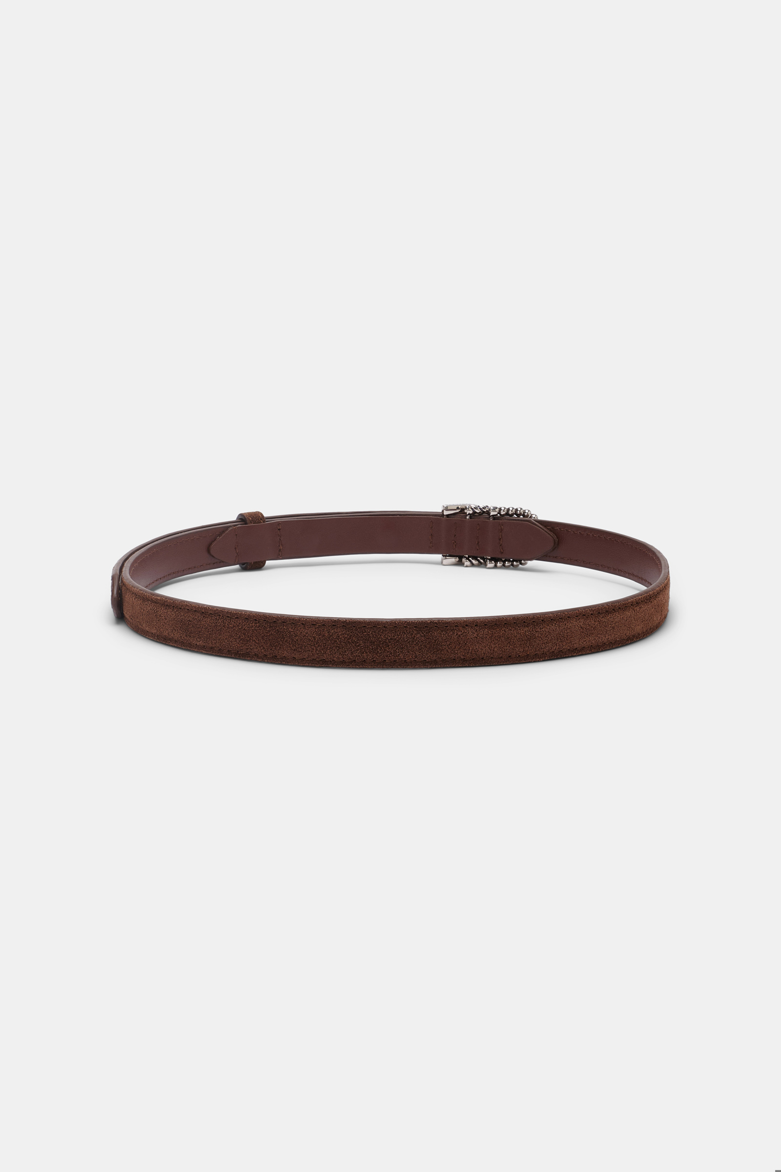 Dorothee Schumacher Gürtel aus Kalbsveloursleder mit D-Rings sequoia