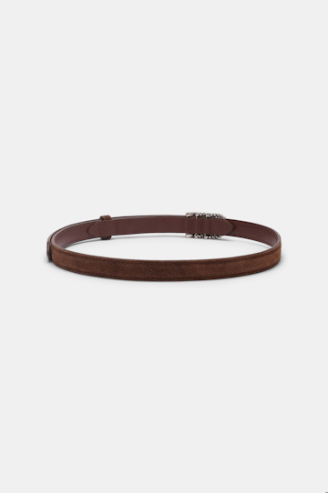 Dorothee Schumacher Gürtel aus Kalbsveloursleder mit D-Rings sequoia