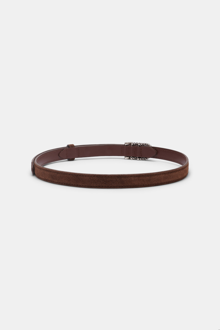 Dorothee Schumacher Gürtel aus Kalbsveloursleder mit D-Rings sequoia