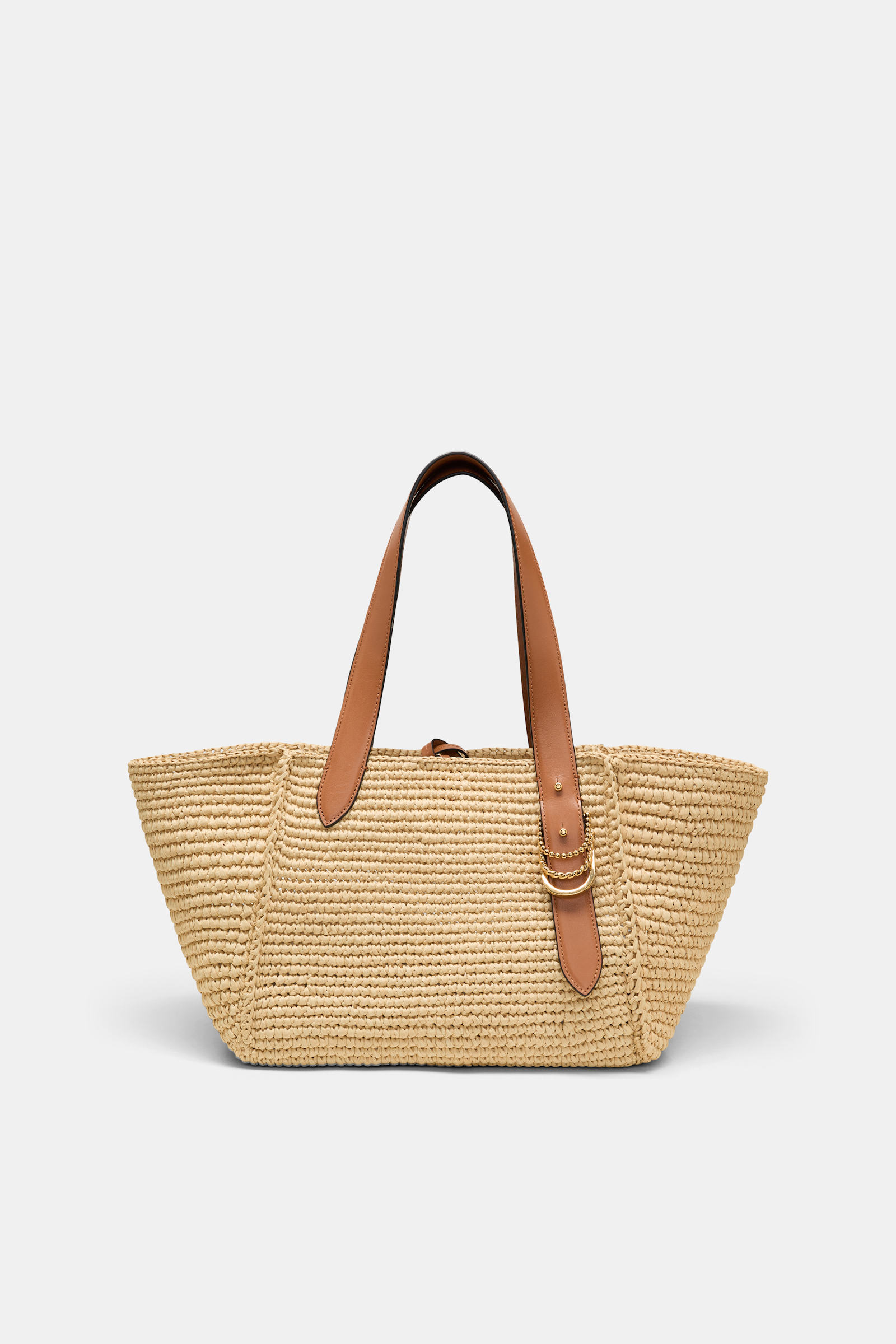 Dorothee Schumacher Tote Bag in raffia with D-ring hardware raffia/tan
