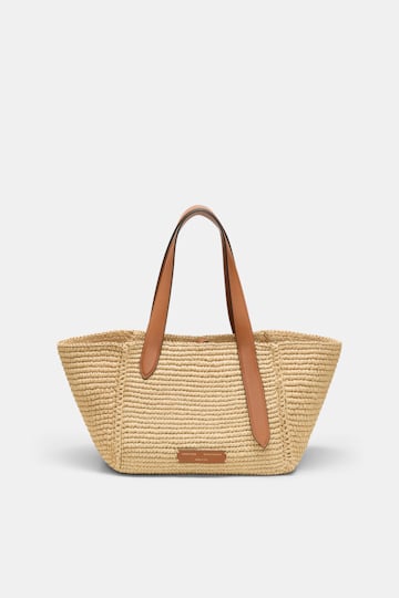 Dorothee Schumacher Tote Bag in raffia with D-ring hardware raffia/tan