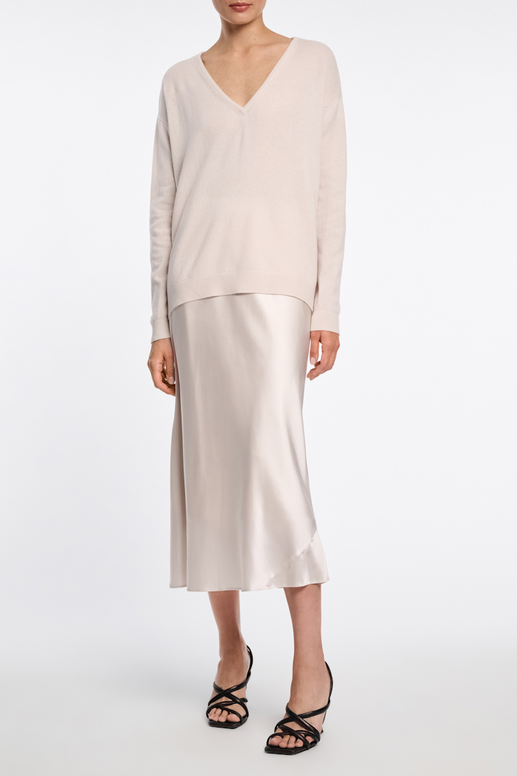 Dorothee Schumacher Cashmere V-neck sweater natural white