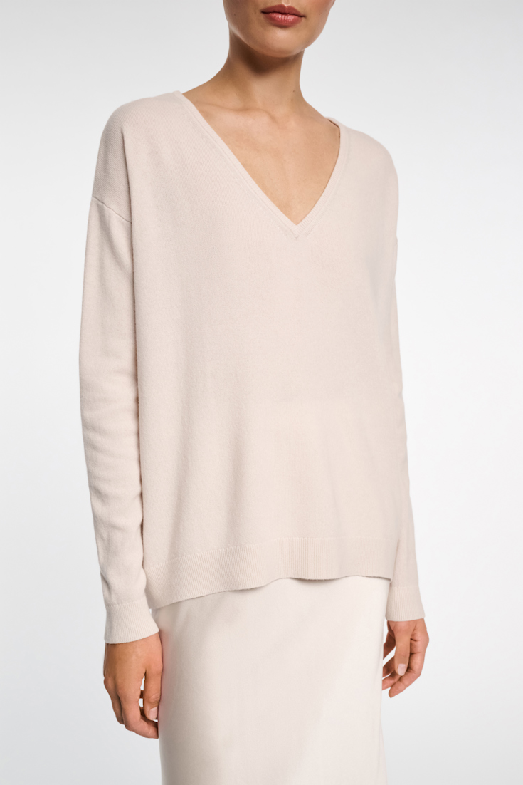 Dorothee Schumacher Cashmere V-neck sweater natural white