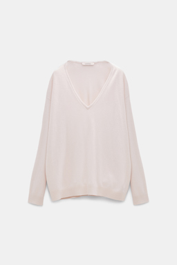 Dorothee Schumacher V-NECK SWEATER IN CASHMERE natural white