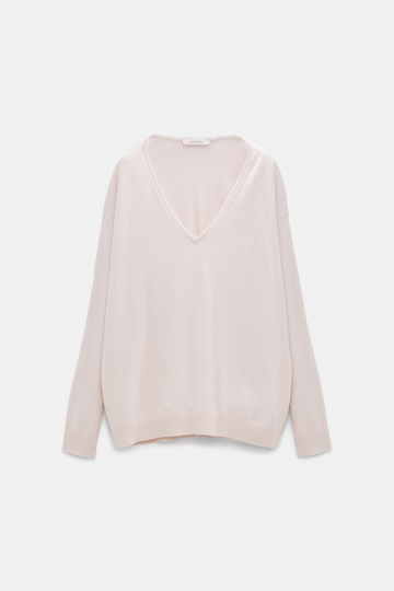 Dorothee Schumacher V-Neck Pullover aus Kaschmir natural white