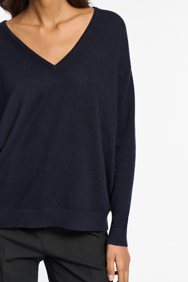 Dorothee Schumacher V-Neck Pullover aus Kaschmir true navy