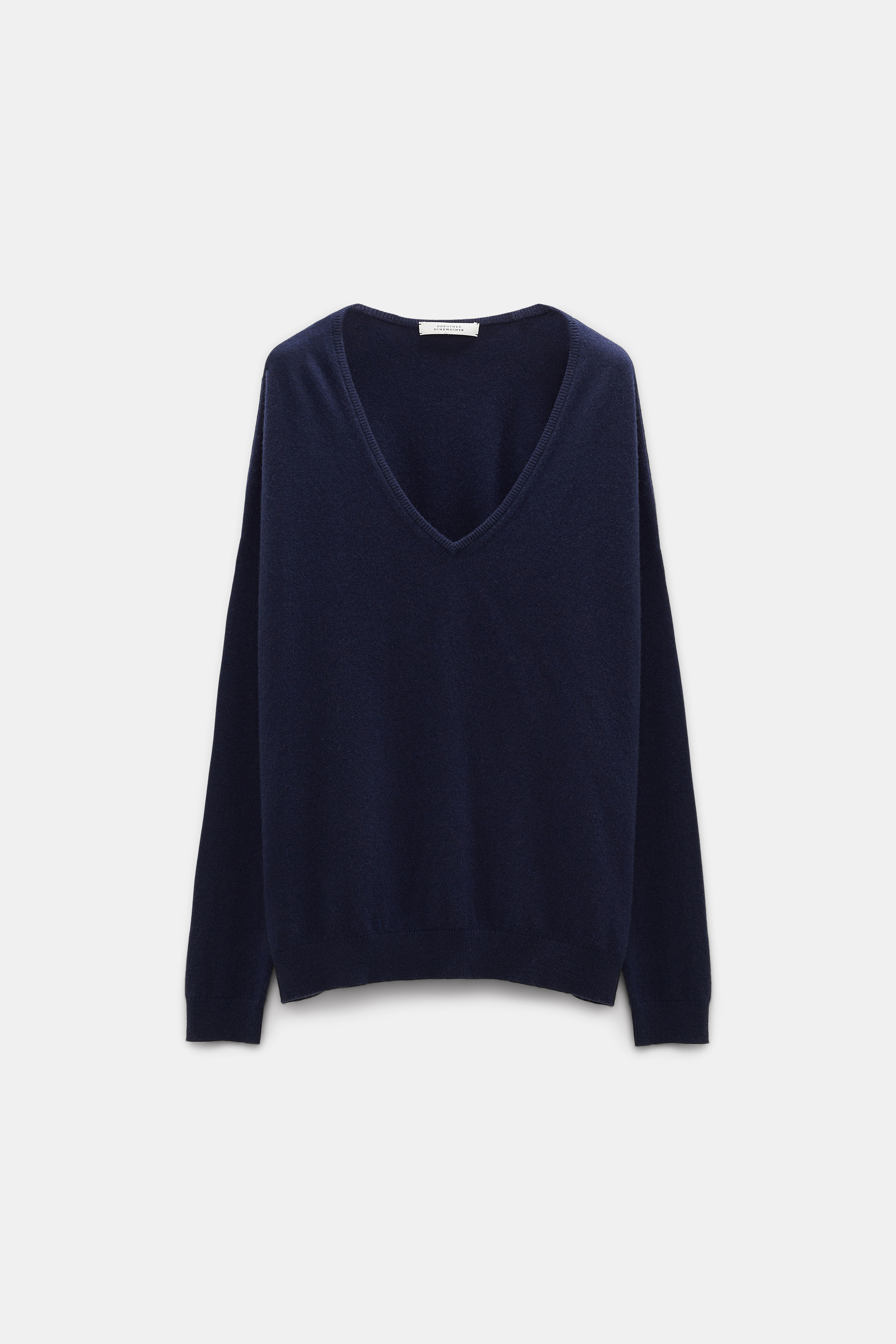 Dorothee Schumacher V-neck Sweater In Cashmere In Blue