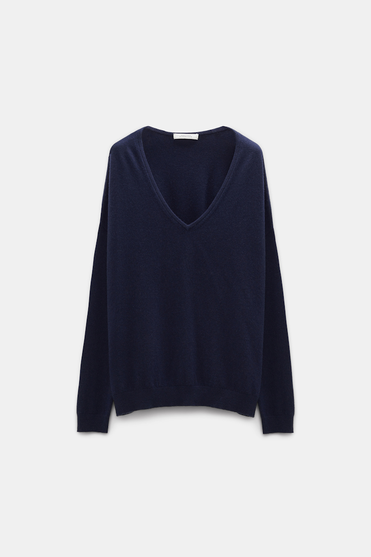 Dorothee Schumacher V-Neck Pullover aus Kaschmir true navy