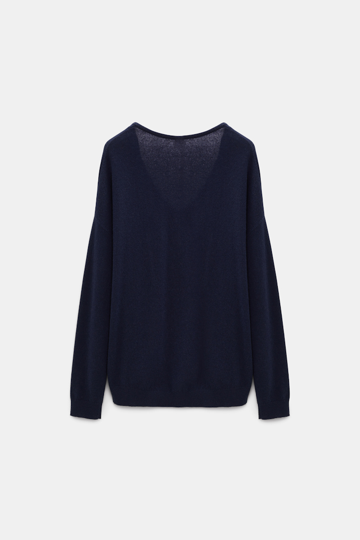 Dorothee Schumacher V-Neck Pullover aus Kaschmir true navy