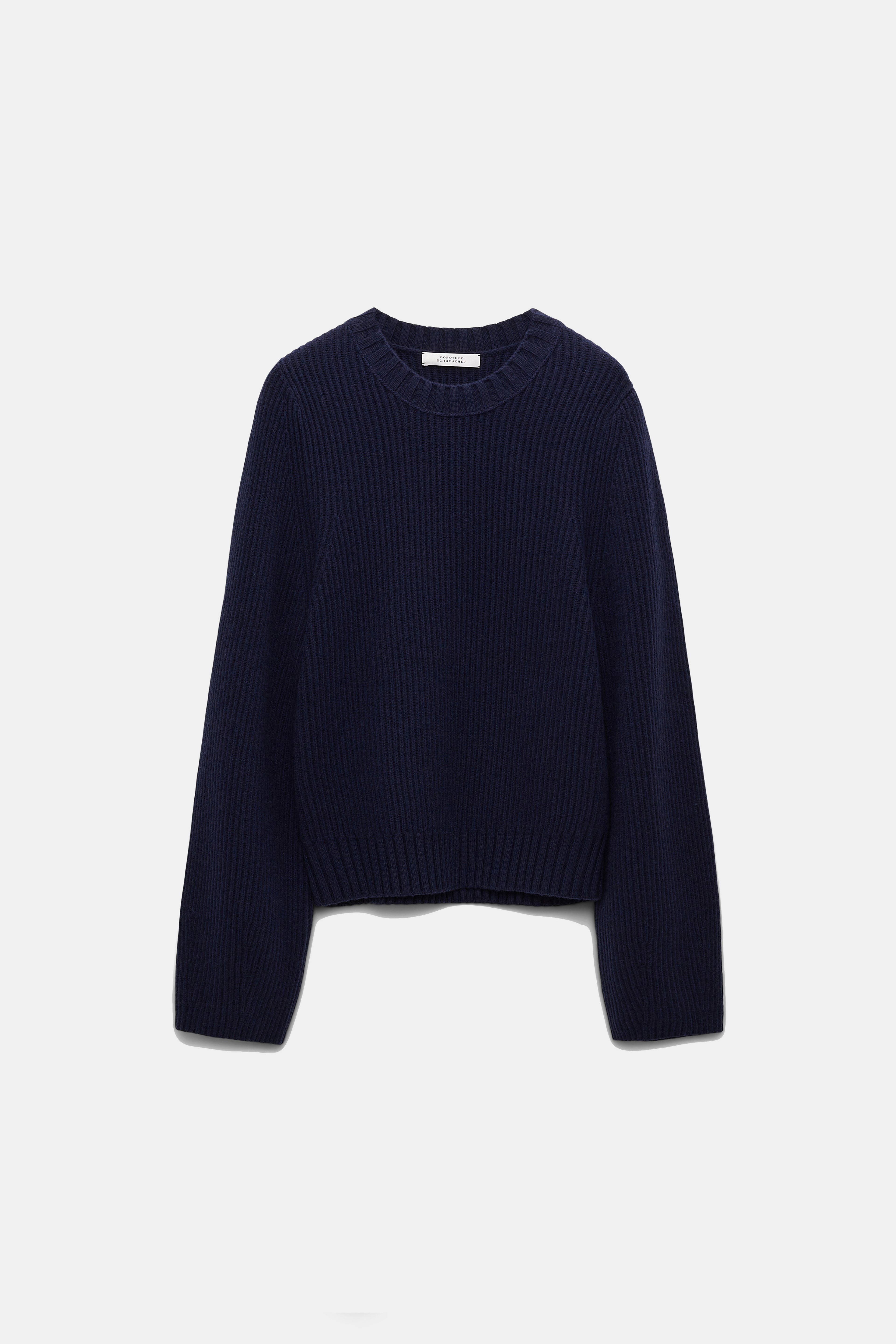 Dorothee Schumacher Ribbed Pullover In Merino And Cashmere In Blue