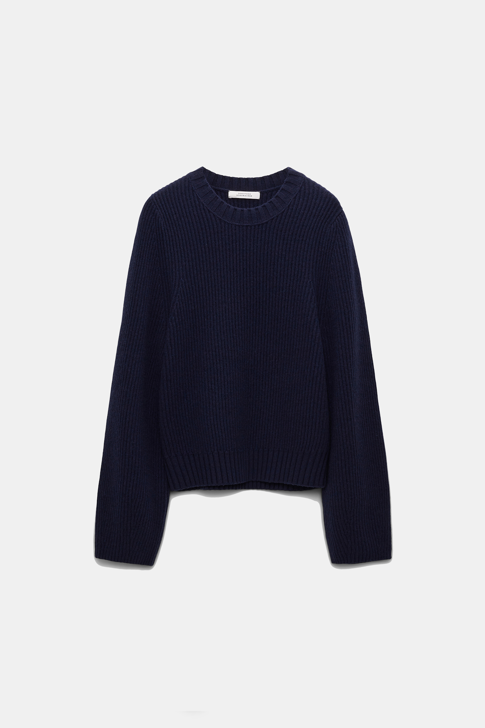 Dorothee Schumacher RIBBED PULLOVER IN MERINO AND CASHMERE true navy