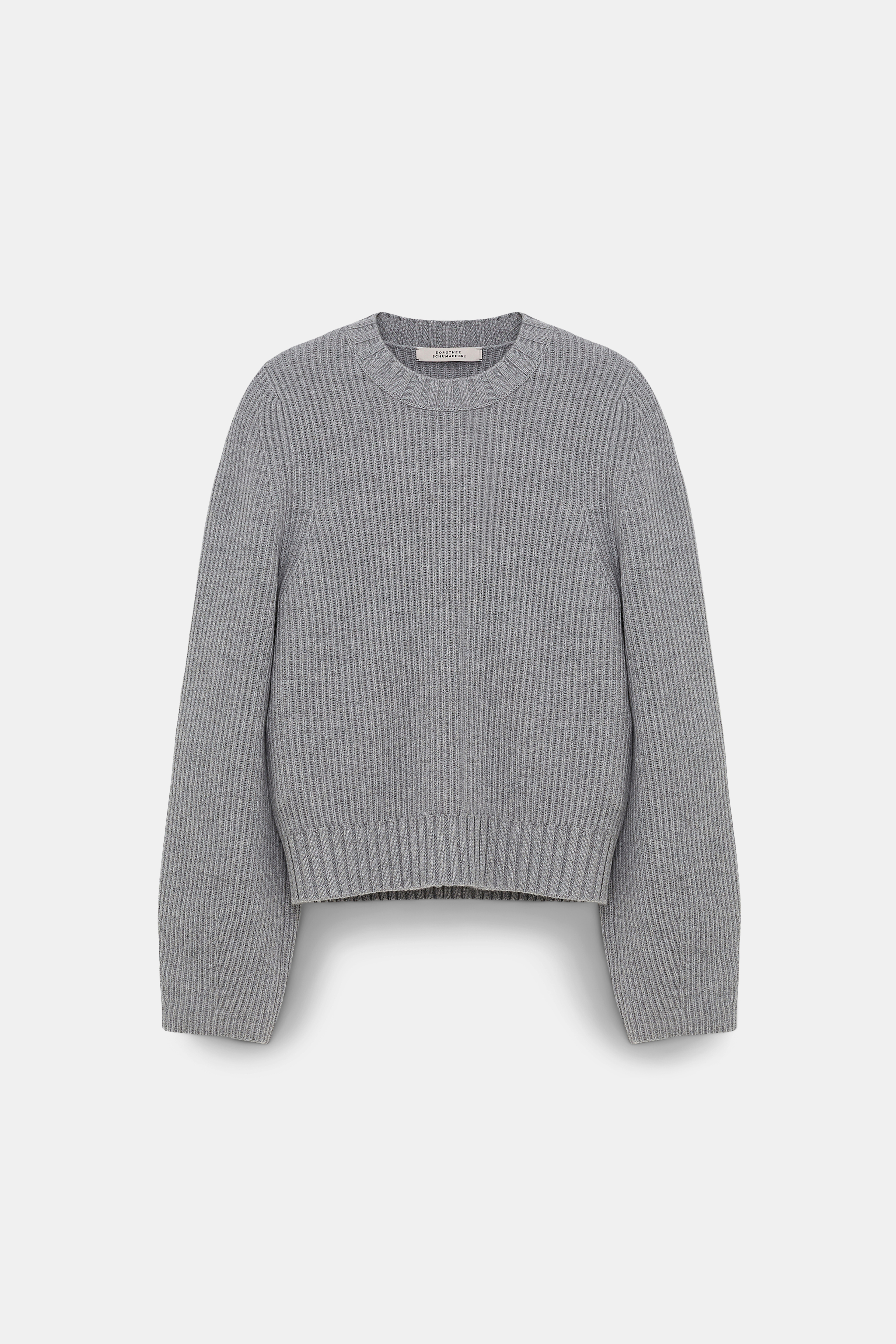 Dorothee Schumacher Ribbed Pullover In Merino And Cashmere In Grey