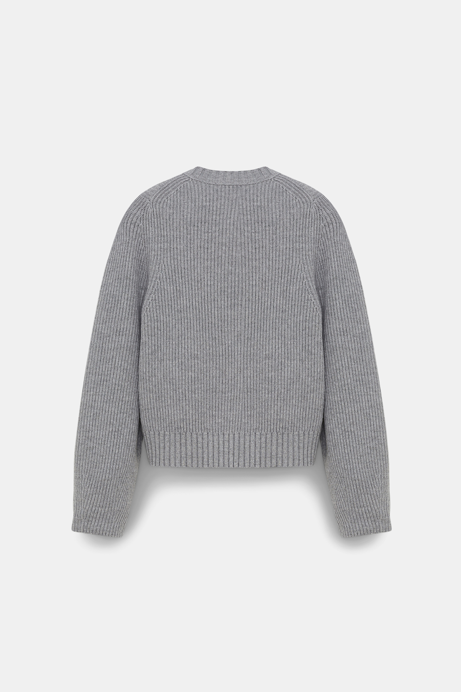 Dorothee Schumacher RIBBED PULLOVER IN MERINO AND CASHMERE medium grey